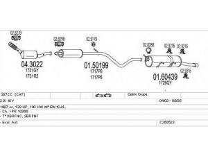 MTS C260523007819 išmetimo sistema 
 Išmetimo sistema -> Išmetimo sistema, visa