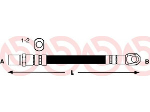 BREMBO T 85 006 stabdžių žarnelė 
 Stabdžių sistema -> Stabdžių žarnelės
4433711, 4433712, 7593342, 171170B