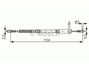 BOSCH 1 987 477 749 trosas, stovėjimo stabdys 
 Stabdžių sistema -> Valdymo svirtys/trosai
140 420 09 85, 140 420 19 85, A 140 420 09 85