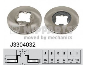 NIPPARTS J3304032 stabdžių diskas 
 Stabdžių sistema -> Diskinis stabdys -> Stabdžių diskas
45251-SM4-G00, 45251-SM4-G01, 45251-SM4-G02