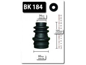 SHAFTEC BK184 gofruotoji membrana, kardaninis velenas 
 Ratų pavara -> Gofruotoji membrana