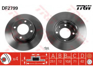 TRW DF2799 stabdžių diskas 
 Dviratė transporto priemonės -> Stabdžių sistema -> Stabdžių diskai / priedai
4246L6, 00004246L6