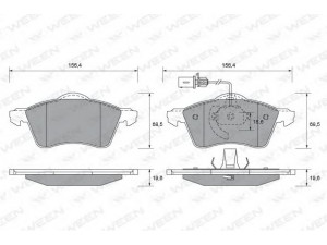 WEEN 151-1835 stabdžių trinkelių rinkinys, diskinis stabdys 
 Techninės priežiūros dalys -> Papildomas remontas
7D0698151D, 7D0698151F