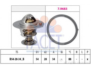 FACET 7.8834 termostatas, aušinimo skystis 
 Aušinimo sistema -> Termostatas/tarpiklis -> Thermostat
25500-2E000, 25500 2E000