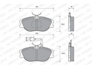 WEEN 151-1021 stabdžių trinkelių rinkinys, diskinis stabdys 
 Techninės priežiūros dalys -> Papildomas remontas
0009945816, 0009947474, 0009947499