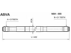 ASVA NSH-003 kardaninis velenas 
 Ratų pavara -> Kardaninis velenas