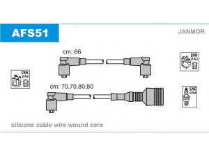 JANMOR AFS51 uždegimo laido komplektas 
 Kibirkšties / kaitinamasis uždegimas -> Uždegimo laidai/jungtys
60504232, 60504325, 60504823