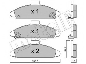 METELLI 22-0723-0 stabdžių trinkelių rinkinys, diskinis stabdys
58101-23A00, 58101-23A10, 58101-23A20