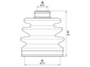 OPEN PARTS SJK7167.00 gofruotoji membrana, kardaninis velenas 
 Ratų pavara -> Gofruotoji membrana
171498203, 191498203C, 191498203D