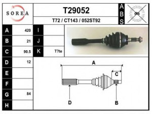 EAI T29052 kardaninis velenas 
 Ratų pavara -> Kardaninis velenas
5508423