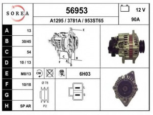 EAI 56953 kintamosios srovės generatorius 
 Elektros įranga -> Kint. sr. generatorius/dalys -> Kintamosios srovės generatorius
A3TN0699, A3TN0899