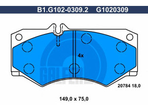 GALFER B1.G102-0309.2 stabdžių trinkelių rinkinys, diskinis stabdys 
 Techninės priežiūros dalys -> Papildomas remontas
001 420 14 20, 005 420 98 20, 460 420 00 20