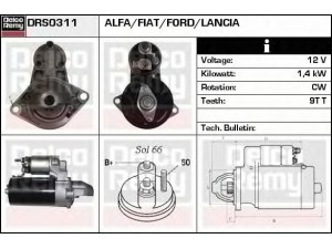 DELCO REMY DRS0311 starteris 
 Elektros įranga -> Starterio sistema -> Starteris
51810307, 51916170, 1726350, BS51-11000-BA
