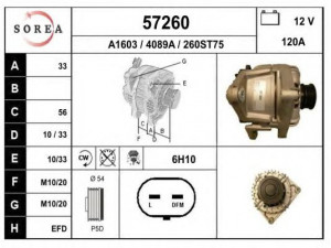 EAI 57260 kintamosios srovės generatorius 
 Elektros įranga -> Kint. sr. generatorius/dalys -> Kintamosios srovės generatorius
13222933, 6204218, 93188158