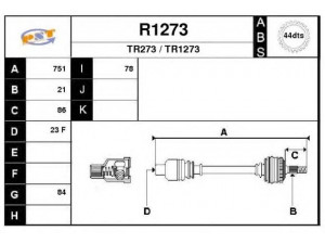 SNRA R1273 kardaninis velenas 
 Ratų pavara -> Kardaninis velenas