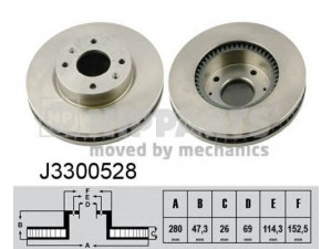 NIPPARTS J3300528 stabdžių diskas 
 Stabdžių sistema -> Diskinis stabdys -> Stabdžių diskas
51712-3C000, 51712-3C100, 51712-3D100