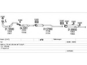 MTS C070303001245 išmetimo sistema 
 Išmetimo sistema -> Išmetimo sistema, visa