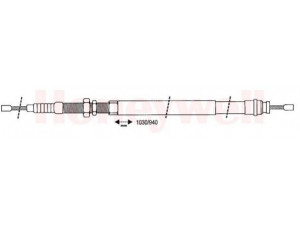BENDIX 432641B trosas, stovėjimo stabdys 
 Stabdžių sistema -> Valdymo svirtys/trosai
96026875