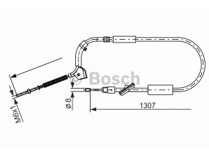 BOSCH 1 987 477 223 trosas, stovėjimo stabdys 
 Stabdžių sistema -> Valdymo svirtys/trosai
169 420 09 85, 169 420 18 85, A 169 420 09 85
