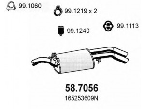 ASSO 58.7056 galinis duslintuvas 
 Išmetimo sistema -> Duslintuvas
165253609N
