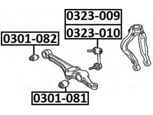 ASVA 0323-010 šarnyro stabilizatorius 
 Ašies montavimas/vairavimo mechanizmas/ratai -> Stabilizatorius/fiksatoriai -> Savaime išsilyginanti atrama
51321-S84-A01, 51321-S84-A02