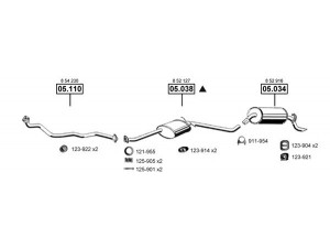 ASMET OP054150 išmetimo sistema 
 Išmetimo sistema -> Išmetimo sistema, visa