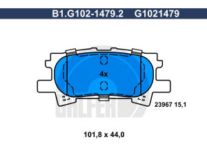 GALFER B1.G102-1479.2 stabdžių trinkelių rinkinys, diskinis stabdys 
 Techninės priežiūros dalys -> Papildomas remontas
04466-48040, 04466-48090