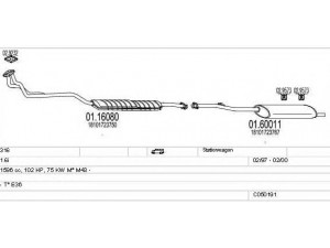 MTS C050191009681 išmetimo sistema 
 Išmetimo sistema -> Išmetimo sistema, visa