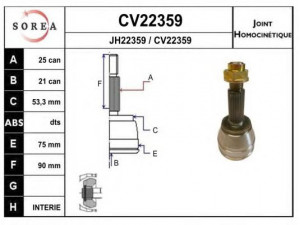 EAI CV22359K jungčių komplektas, kardaninis velenas