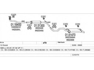 MTS C310174007095 išmetimo sistema 
 Išmetimo sistema -> Išmetimo sistema, visa