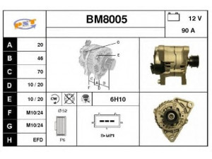SNRA BM8005 kintamosios srovės generatorius 
 Elektros įranga -> Kint. sr. generatorius/dalys -> Kintamosios srovės generatorius