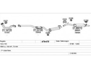 MTS C100168012876 išmetimo sistema 
 Išmetimo sistema -> Išmetimo sistema, visa