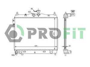 PROFIT PR 1810A1 radiatorius, variklio aušinimas 
 Aušinimo sistema -> Radiatorius/alyvos aušintuvas -> Radiatorius/dalys
253101C100