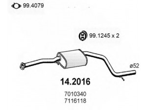 ASSO 14.2016 priekinis duslintuvas 
 Išmetimo sistema -> Duslintuvas
1011089, 1465055, 5031118, 6905707