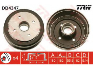 TRW DB4347 stabdžių būgnas 
 Stabdžių sistema -> Būgninis stabdys -> Stabdžių būgnas
4351175F01, 4351175F02, A35094