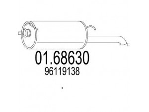 MTS 01.68630 galinis duslintuvas 
 Išmetimo sistema -> Duslintuvas
96119138