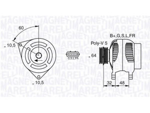 MAGNETI MARELLI 063532618010 kintamosios srovės generatorius 
 Elektros įranga -> Kint. sr. generatorius/dalys -> Kintamosios srovės generatorius
37300-39800