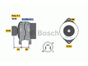 BOSCH 0 986 038 151 kintamosios srovės generatorius 
 Elektros įranga -> Kint. sr. generatorius/dalys -> Kintamosios srovės generatorius
A 007 T 00191, A 007 T 00591, A 007 T 01991