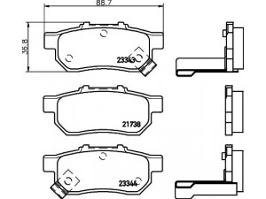 HELLA PAGID 8DB 355 017-151 stabdžių trinkelių rinkinys, diskinis stabdys 
 Techninės priežiūros dalys -> Papildomas remontas
43022S04E01, 43022S04E03, 43022SO4E02