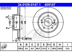 ATE 24.0109-0147.1 stabdžių diskas 
 Dviratė transporto priemonės -> Stabdžių sistema -> Stabdžių diskai / priedai
43206-74F00