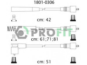 PROFIT 1801-0306 uždegimo laido komplektas 
 Kibirkšties / kaitinamasis uždegimas -> Uždegimo laidai/jungtys
1612558, 1612611, 90510854