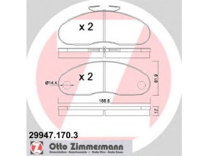 ZIMMERMANN 29947.170.3 stabdžių trinkelių rinkinys, diskinis stabdys 
 Techninės priežiūros dalys -> Papildomas remontas
069052941, 41060G490A, 77 00 821 375