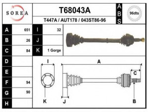 EAI T68043A kardaninis velenas
443407271M