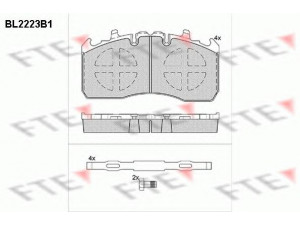 FTE BL2223B1 stabdžių trinkelių rinkinys, diskinis stabdys 
 Techninės priežiūros dalys -> Papildomas remontas