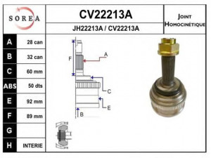 EAI CV22213AK jungčių komplektas, kardaninis velenas 
 Ratų pavara -> Sujungimai/komplektas