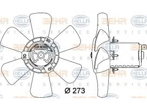 HELLA 8EW 009 144-401 ventiliatorius, radiatoriaus 
 Aušinimo sistema -> Oro aušinimas
165 959 455 AB, 165 959 455 AM