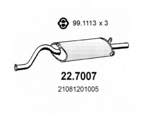 ASSO 22.7007 galinis duslintuvas 
 Išmetimo sistema -> Duslintuvas
210801201005, 21081201005, 2108120100501