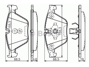 BOSCH 0 986 494 549 stabdžių trinkelių rinkinys, diskinis stabdys 
 Techninės priežiūros dalys -> Papildomas remontas
34 11 6 775 314, 34 11 6 850 885