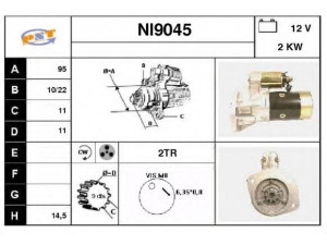 SNRA NI9045 starteris 
 Elektros įranga -> Starterio sistema -> Starteris
233007F400, S13106, S13106A, S13106B
