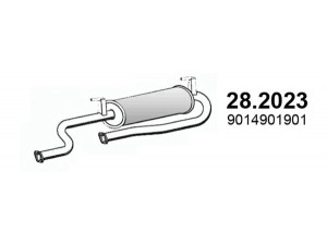 ASSO 28.2023 priekinis duslintuvas 
 Išmetimo sistema -> Duslintuvas
9014901901, 9014901901